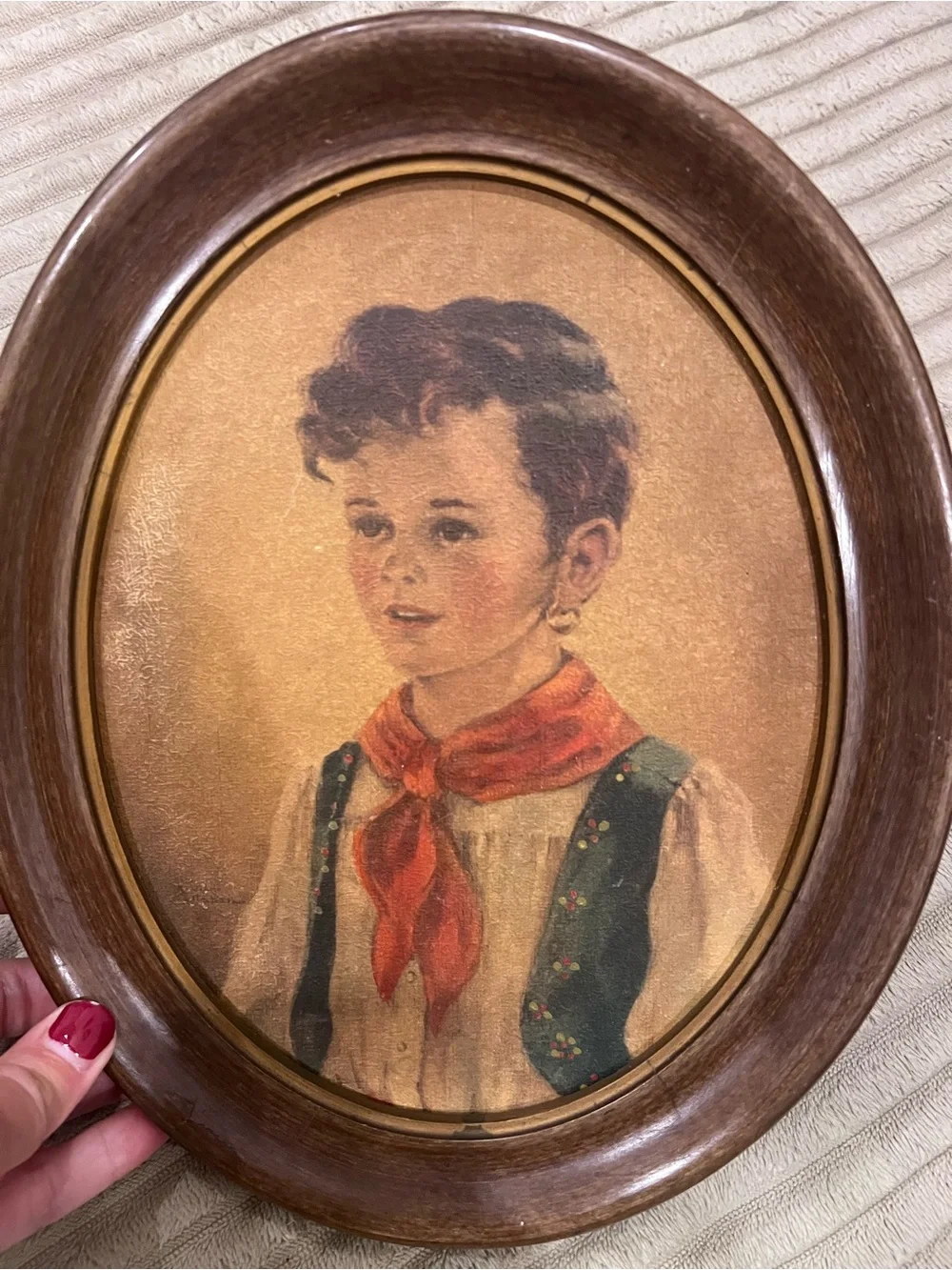 Vintage Anne Allaben “Elena & Chiko” Framed Portrait Prints – Set of 2